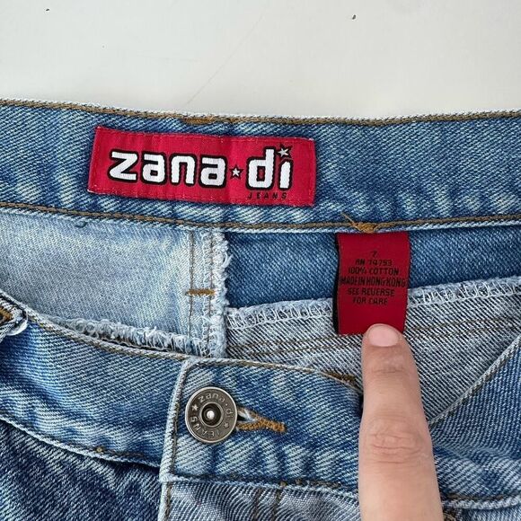 Vintage Zana Di Patchwork Jeans Womens 7 Flared 90s Y2K Boho Hippie Festival - Picture 9 of 13